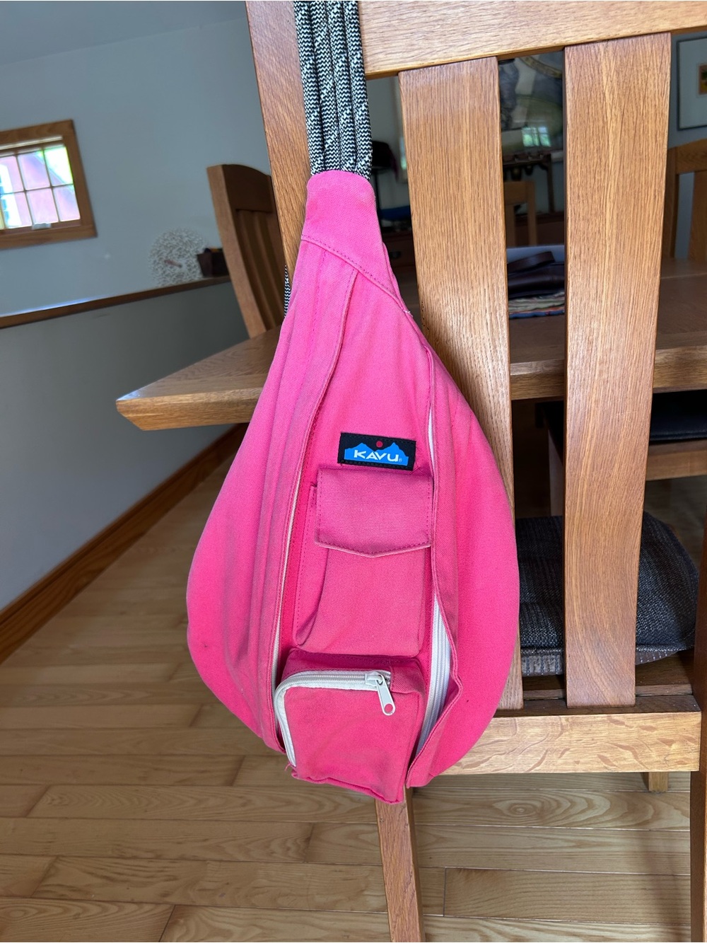 Kavu Pink Canvas Rope Sling Pack